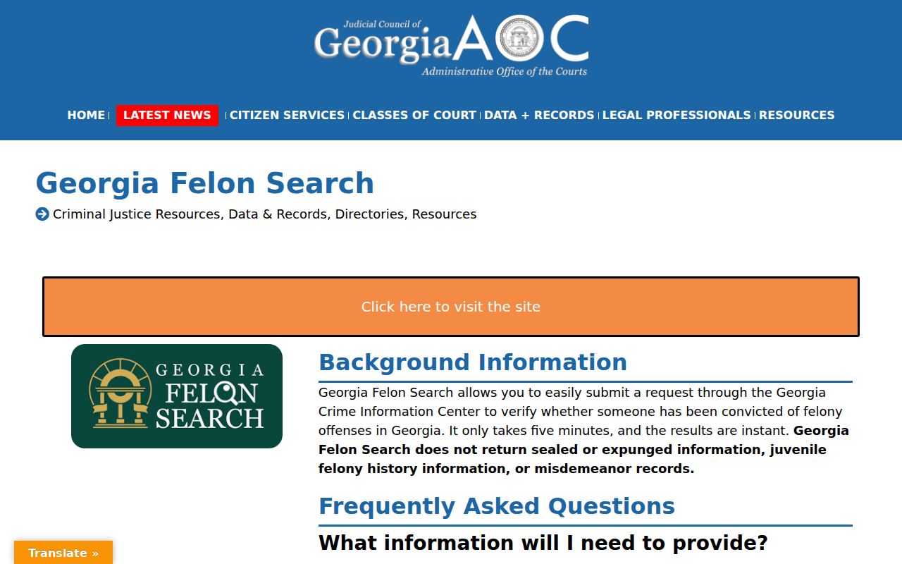 Cobb County arrest lookup Georgia Felon Search information