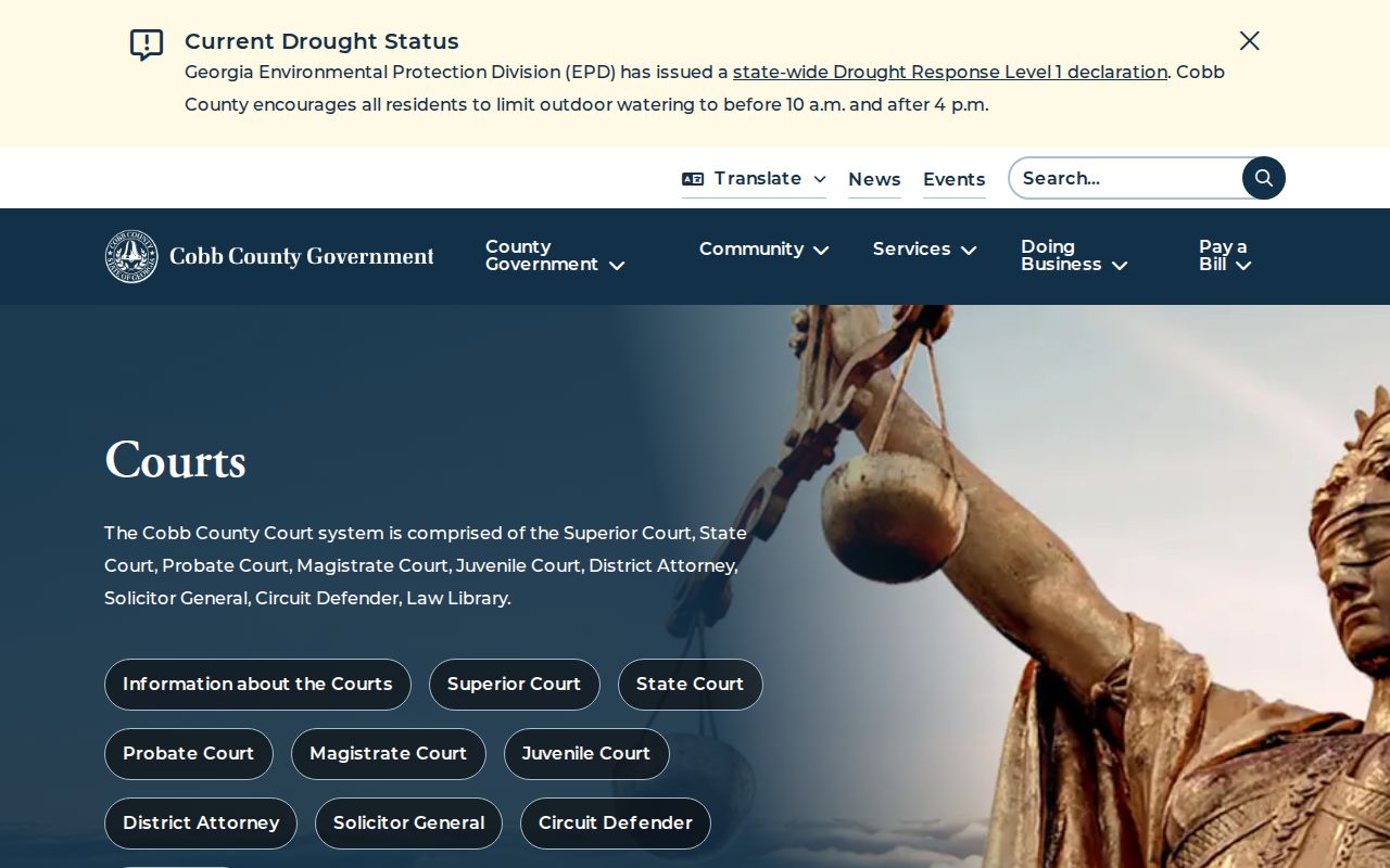 Cobb County criminal history courts hub