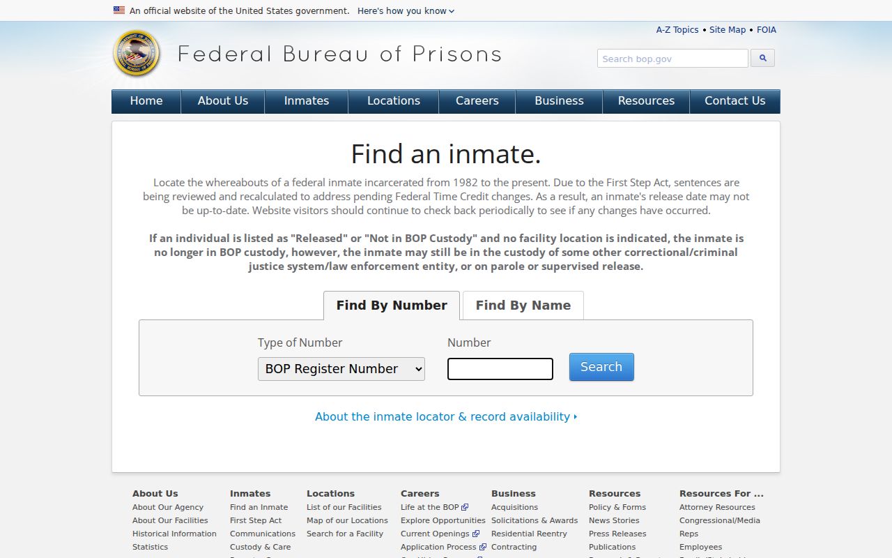 Smyrna criminal records federal custody locator